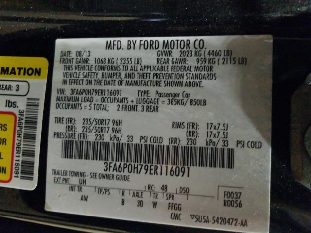 Photo 9 VIN: 3FA6P0H79ER116091 - FORD FUSION SE 