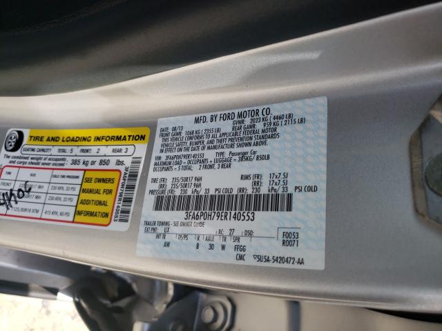 Photo 9 VIN: 3FA6P0H79ER140553 - FORD FUSION SE 