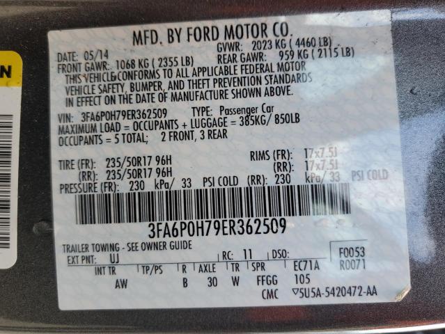 Photo 12 VIN: 3FA6P0H79ER362509 - FORD FUSION 