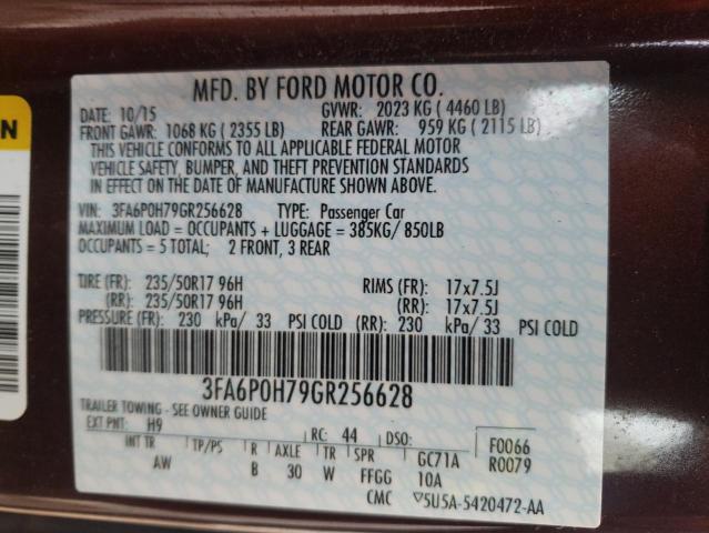 Photo 9 VIN: 3FA6P0H79GR256628 - FORD FUSION SE 