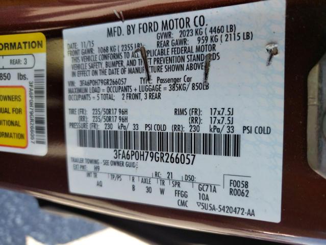 Photo 11 VIN: 3FA6P0H79GR266057 - FORD FUSION 