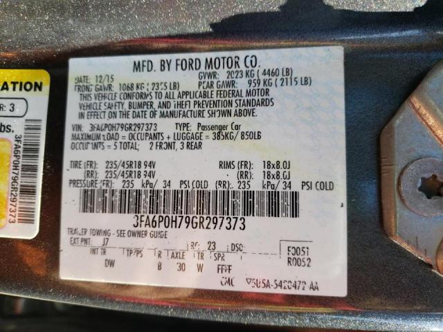 Photo 9 VIN: 3FA6P0H79GR297373 - FORD FUSION SE 