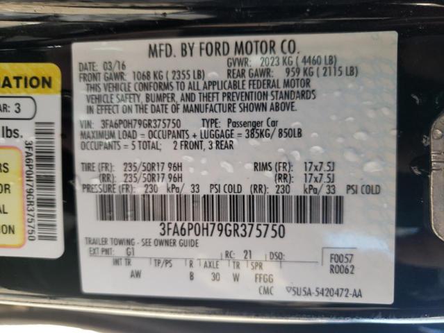 Photo 12 VIN: 3FA6P0H79GR375750 - FORD FUSION 