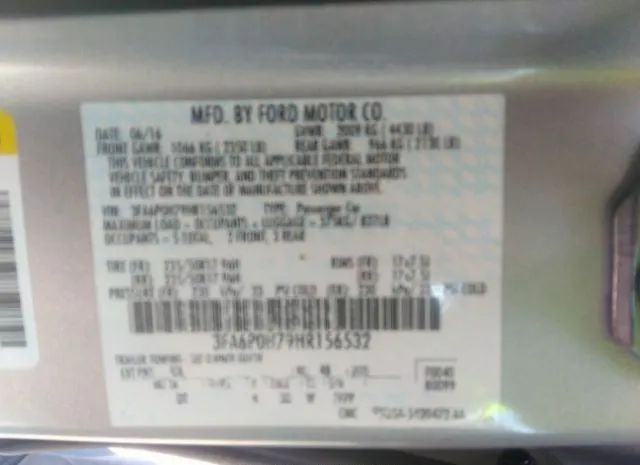 Photo 8 VIN: 3FA6P0H79HR156532 - FORD FUSION 