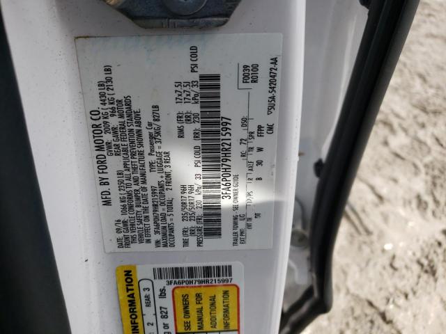 Photo 11 VIN: 3FA6P0H79HR215997 - FORD FUSION SE 