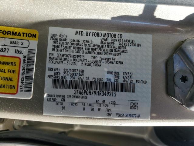 Photo 11 VIN: 3FA6P0H79HR349215 - FORD FUSION SE 