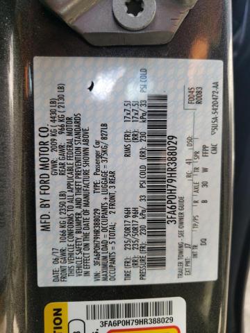 Photo 9 VIN: 3FA6P0H79HR388029 - FORD FUSION SE 