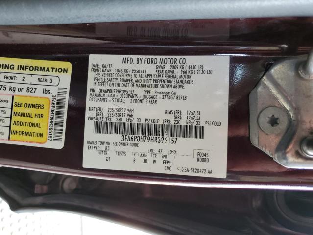 Photo 11 VIN: 3FA6P0H79HR395157 - FORD FUSION SE 