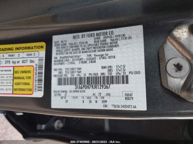 Photo 8 VIN: 3FA6P0H79JR129367 - FORD FUSION 