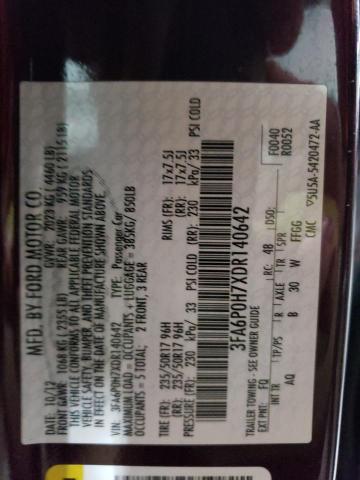 Photo 11 VIN: 3FA6P0H7XDR140642 - FORD FUSION SE 