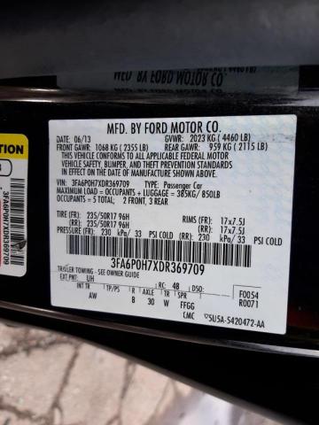 Photo 9 VIN: 3FA6P0H7XDR369709 - FORD FUSION SE 