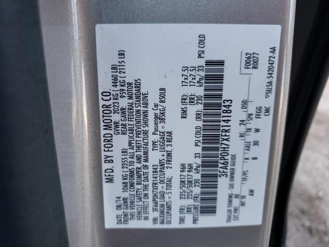 Photo 9 VIN: 3FA6P0H7XFR141843 - FORD FUSION SE 