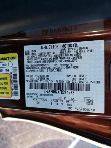 Photo 9 VIN: 3FA6P0H7XFR214273 - FORD FUSION 