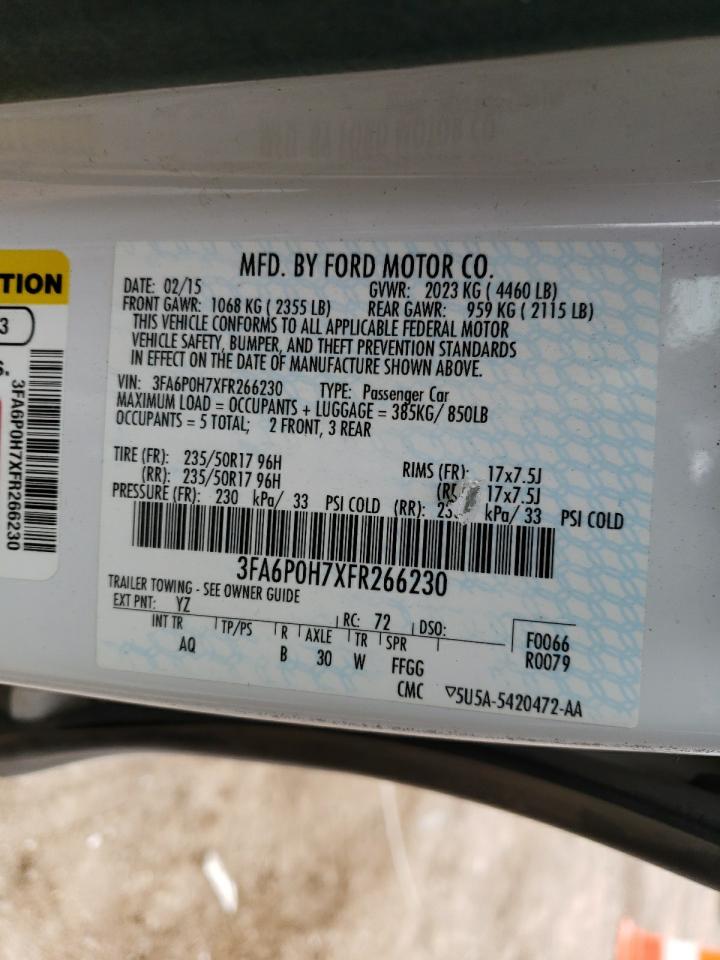 Photo 11 VIN: 3FA6P0H7XFR266230 - FORD FUSION 