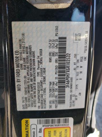 Photo 11 VIN: 3FA6P0H7XGR103532 - FORD FUSION 