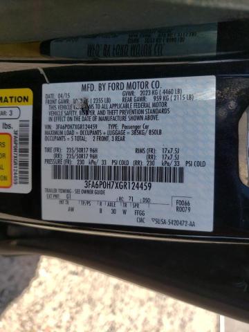 Photo 9 VIN: 3FA6P0H7XGR124459 - FORD FUSION SE 