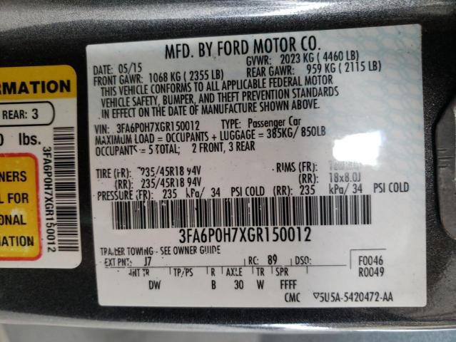 Photo 9 VIN: 3FA6P0H7XGR150012 - FORD FUSION 