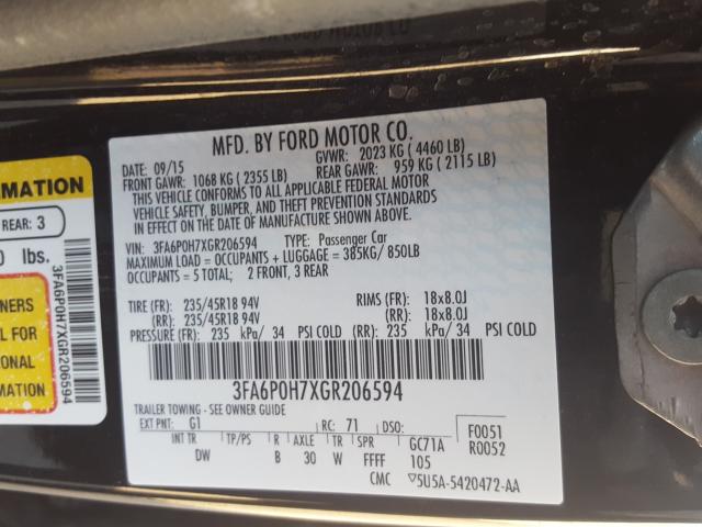 Photo 9 VIN: 3FA6P0H7XGR206594 - FORD FUSION 