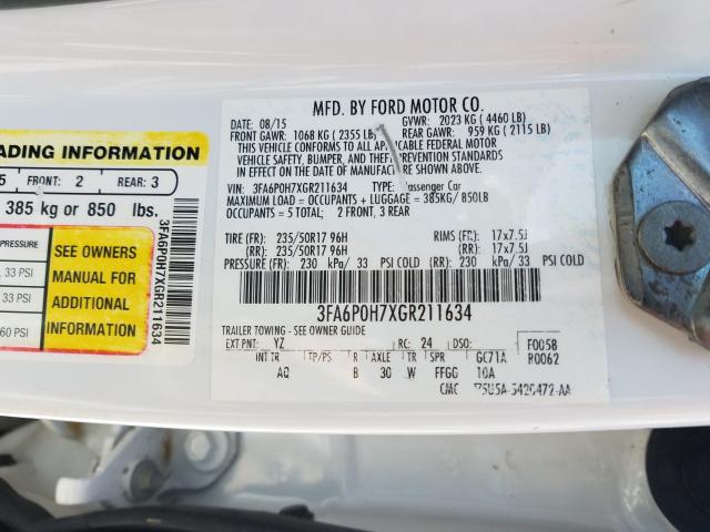 Photo 9 VIN: 3FA6P0H7XGR211634 - FORD FUSION SE 