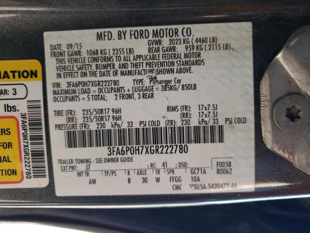 Photo 11 VIN: 3FA6P0H7XGR222780 - FORD FUSION 