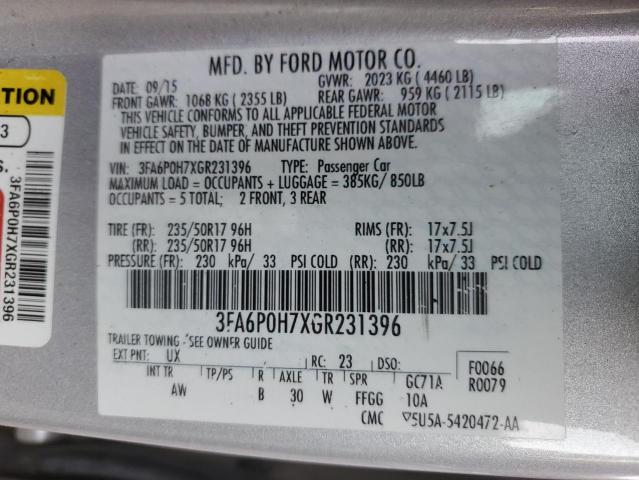 Photo 11 VIN: 3FA6P0H7XGR231396 - FORD FUSION SE 