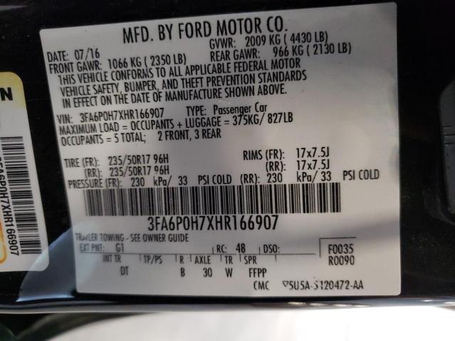 Photo 11 VIN: 3FA6P0H7XHR166907 - FORD FUSION SE 