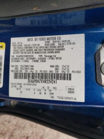 Photo 9 VIN: 3FA6P0H7XHR224241 - FORD FUSION SE 