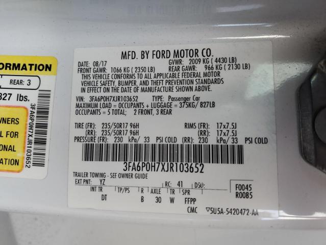 Photo 11 VIN: 3FA6P0H7XJR103652 - FORD FUSION SE 