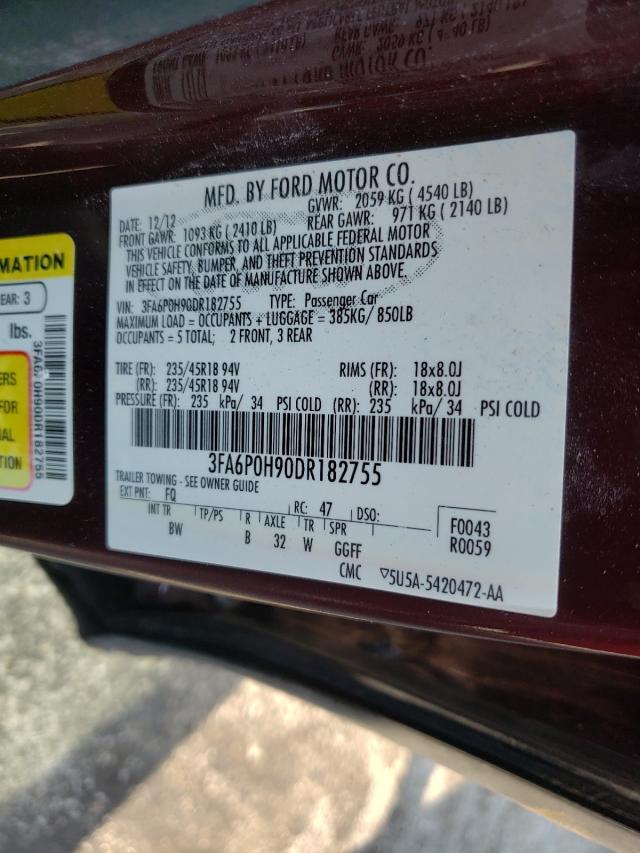 Photo 9 VIN: 3FA6P0H90DR182755 - FORD FUSION SE 