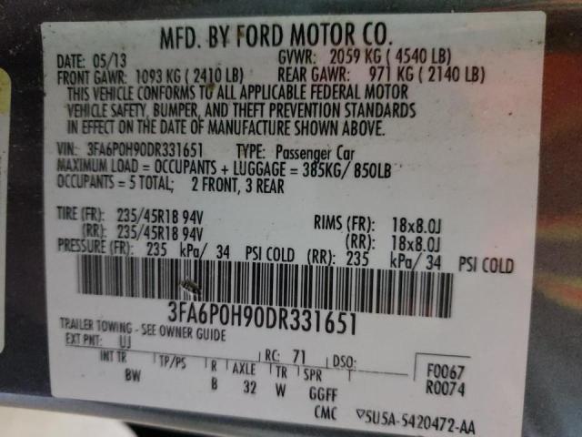 Photo 9 VIN: 3FA6P0H90DR331651 - FORD FUSION SE 