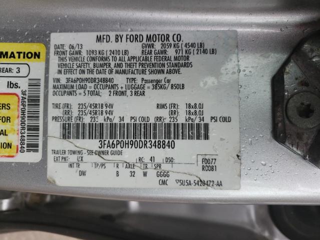 Photo 9 VIN: 3FA6P0H90DR348840 - FORD FUSION SE 