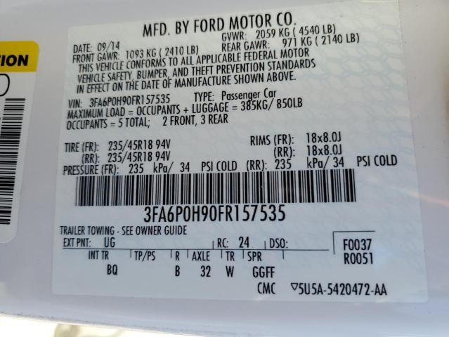 Photo 11 VIN: 3FA6P0H90FR157535 - FORD FUSION SE 