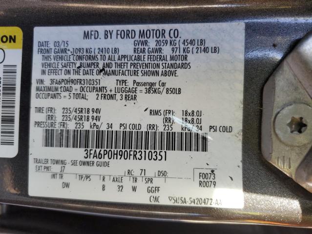 Photo 11 VIN: 3FA6P0H90FR310351 - FORD FUSION 