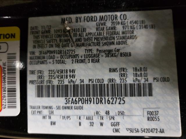 Photo 9 VIN: 3FA6P0H91DR162725 - FORD FUSION SE 