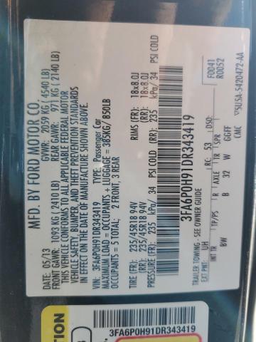 Photo 11 VIN: 3FA6P0H91DR343419 - FORD FUSION 