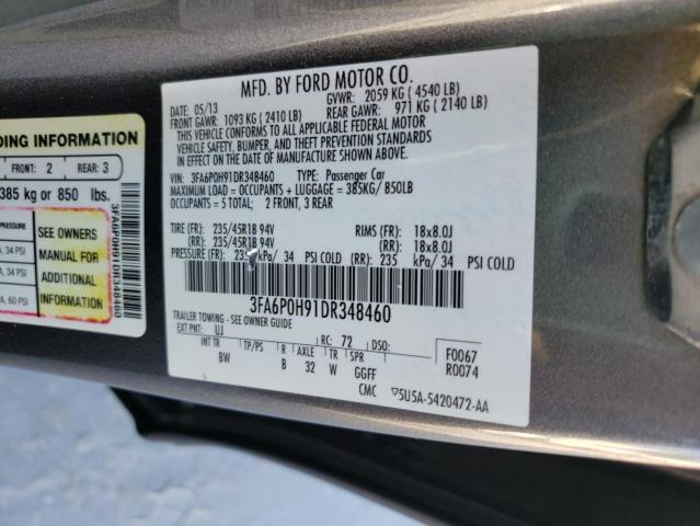 Photo 9 VIN: 3FA6P0H91DR348460 - FORD FUSION SE 