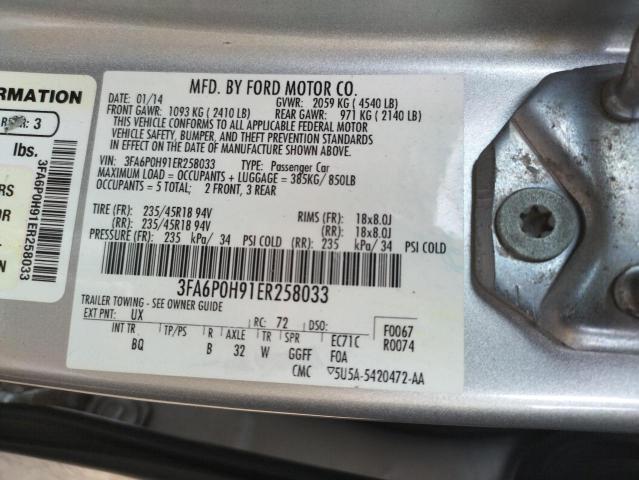 Photo 11 VIN: 3FA6P0H91ER258033 - FORD FUSION SE 