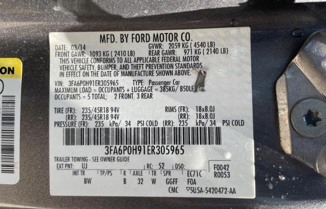 Photo 9 VIN: 3FA6P0H91ER305965 - FORD FUSION SE 