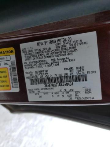 Photo 11 VIN: 3FA6P0H91GR268404 - FORD FUSION SE 