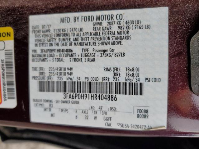 Photo 11 VIN: 3FA6P0H91HR404886 - FORD FUSION SE 