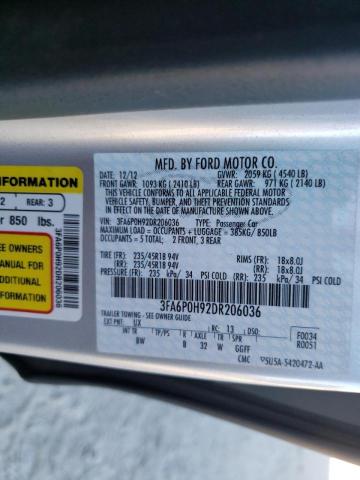 Photo 9 VIN: 3FA6P0H92DR206036 - FORD FUSION 