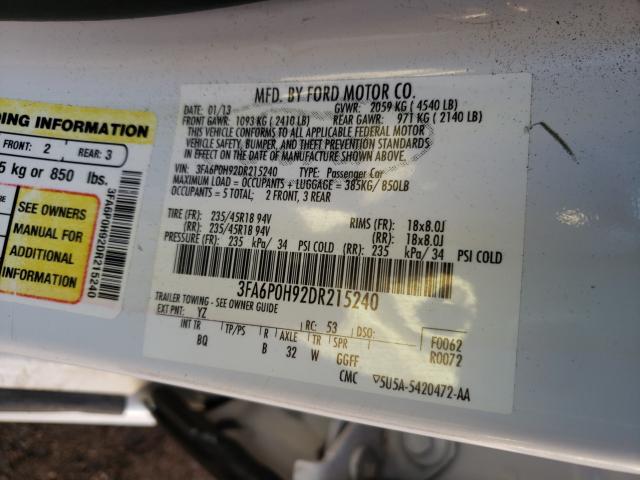 Photo 9 VIN: 3FA6P0H92DR215240 - FORD FUSION SE 