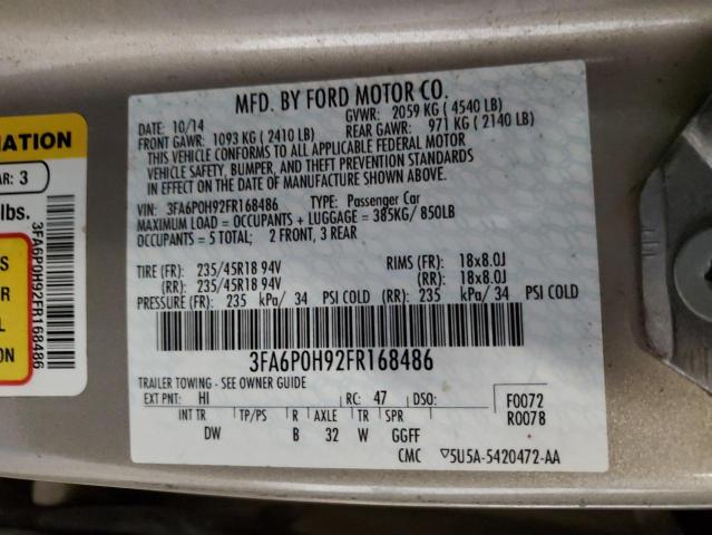 Photo 11 VIN: 3FA6P0H92FR168486 - FORD FUSION 