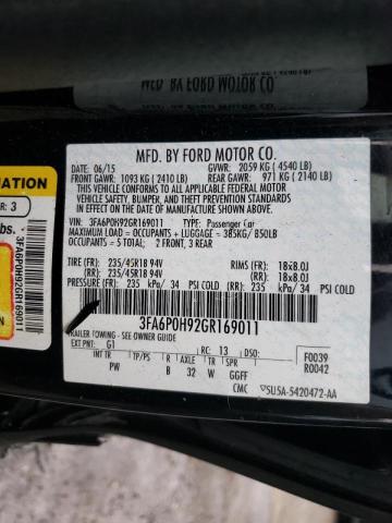 Photo 9 VIN: 3FA6P0H92GR169011 - FORD FUSION 