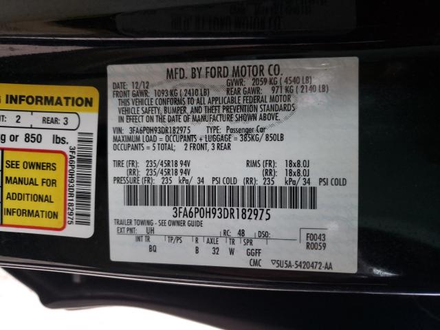 Photo 9 VIN: 3FA6P0H93DR182975 - FORD FUSION SE 