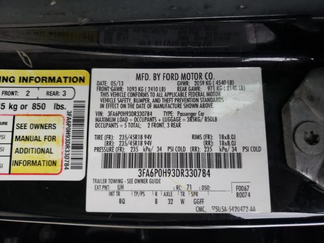 Photo 9 VIN: 3FA6P0H93DR330784 - FORD FUSION SE 