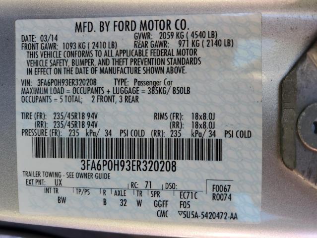 Photo 11 VIN: 3FA6P0H93ER320208 - FORD FUSION 