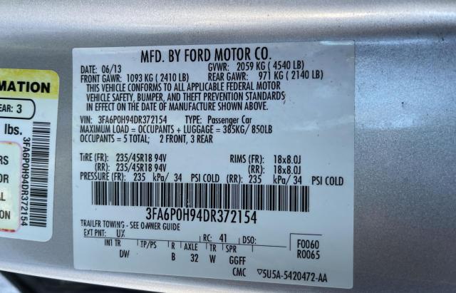 Photo 9 VIN: 3FA6P0H94DR372154 - FORD FUSION SE 