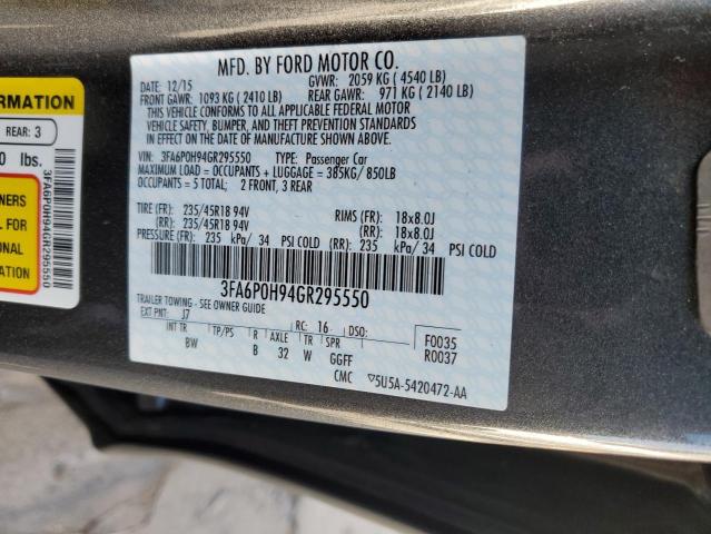 Photo 12 VIN: 3FA6P0H94GR295550 - FORD FUSION 