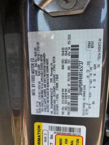 Photo 9 VIN: 3FA6P0H94HR165737 - FORD FUSION SE 